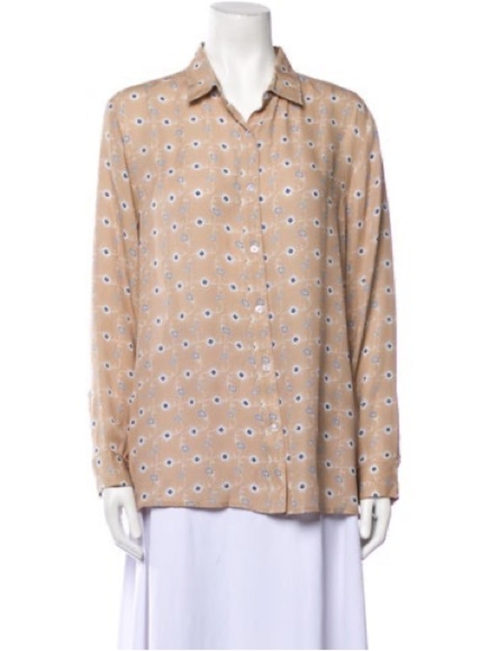 Kule Silk Paisley Print Button-Up Top